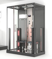 Infrarot Dampfdusche Sauna Schwarz Alu swk072
